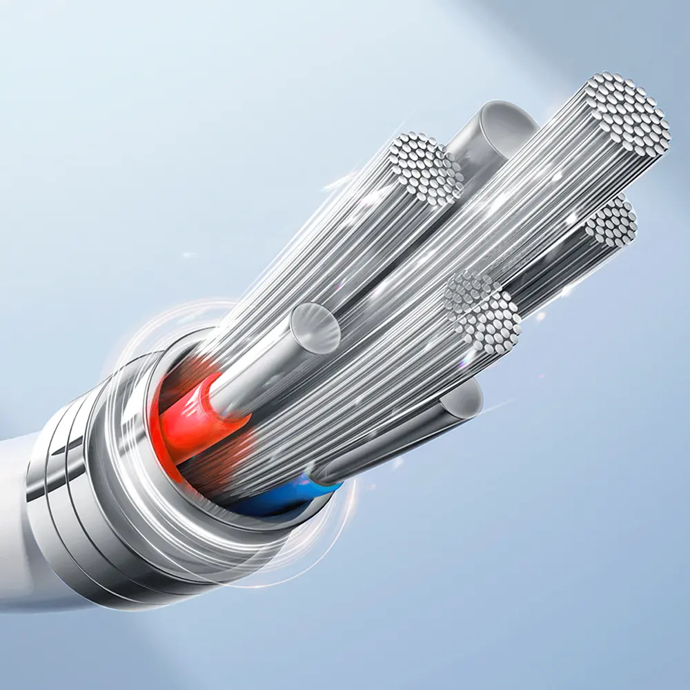 Picture of JOYROOM S-1T3018A15 Ice-Crystal Series 3.5A (USB to 8 Pin+Type-C+Micro USB) 3 in 1 Charging Cable- 1.2m - Black - White