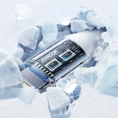 Picture of JOYROOM S-1T3018A15 Ice-Crystal Series 3.5A (USB to 8 Pin+Type-C+Micro USB) 3 in 1 Charging Cable- 1.2m - Black - White