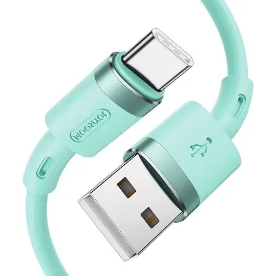 Picture of Joyroom S-1224N2 2.4A Liquid Silicone Micro USB to Type-C Charging Cable - 1.2m - Green - Green