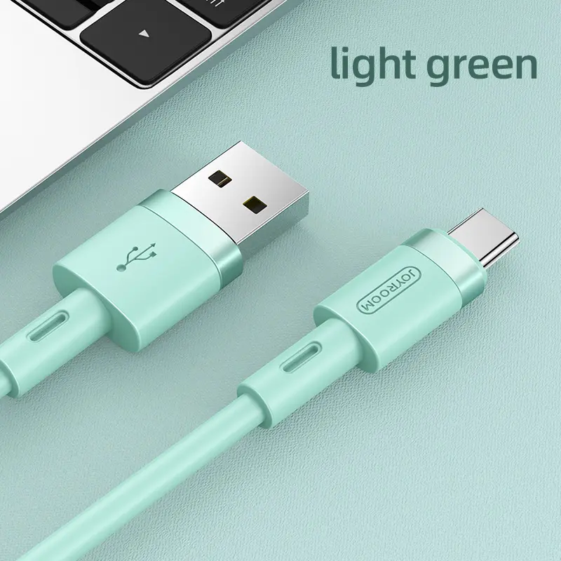 Picture of Joyroom S-1224N2 2.4A Liquid Silicone Micro USB to Type-C Charging Cable - 1.2m - Green - Green