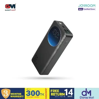 Picture of Joyroom PBF02 30W Super Fast Charging 20000mAh Big Capacity Power Bank with Troch Light For Laptop & Mobile - Black