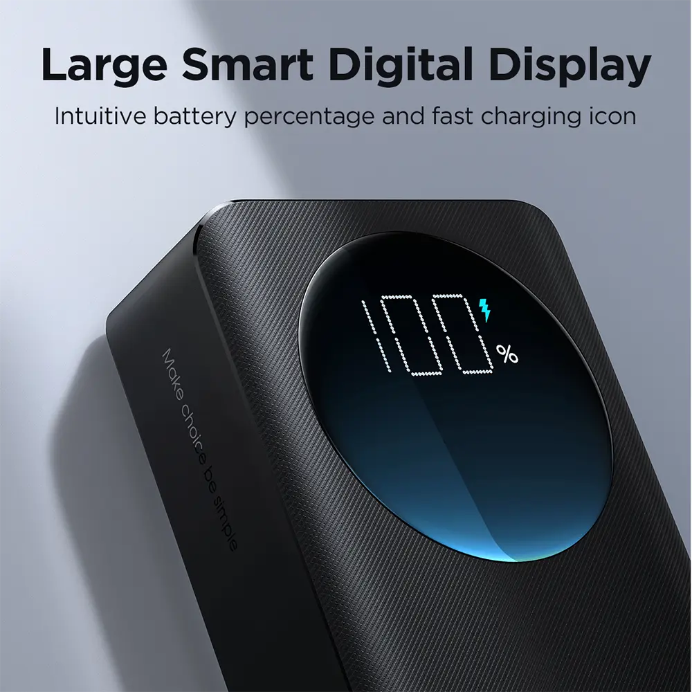 Picture of Joyroom PBF02 30W Super Fast Charging 20000mAh Big Capacity Power Bank with Troch Light For Laptop & Mobile - Black