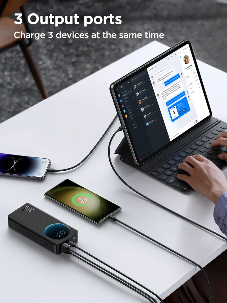 Picture of Joyroom PBF01/02/03 30W Super Fast Charging 10000/20000/30000mAh Big Capacity Power Bank with Troch Light For Laptop & Mobile - PBF 01 (10000mAh)