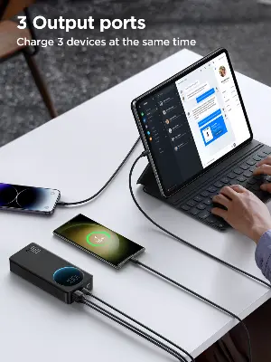 Picture of Joyroom PBF01/02/03 30W Super Fast Charging 10000/20000/30000mAh Big Capacity Power Bank with Troch Light For Laptop & Mobile - PBF 01 (10000mAh)