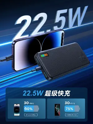 Picture of Joyroom JR-QP194 Dazzling Series 22.5W High Speed Charging 10000mAh Power Bank - Black - Black