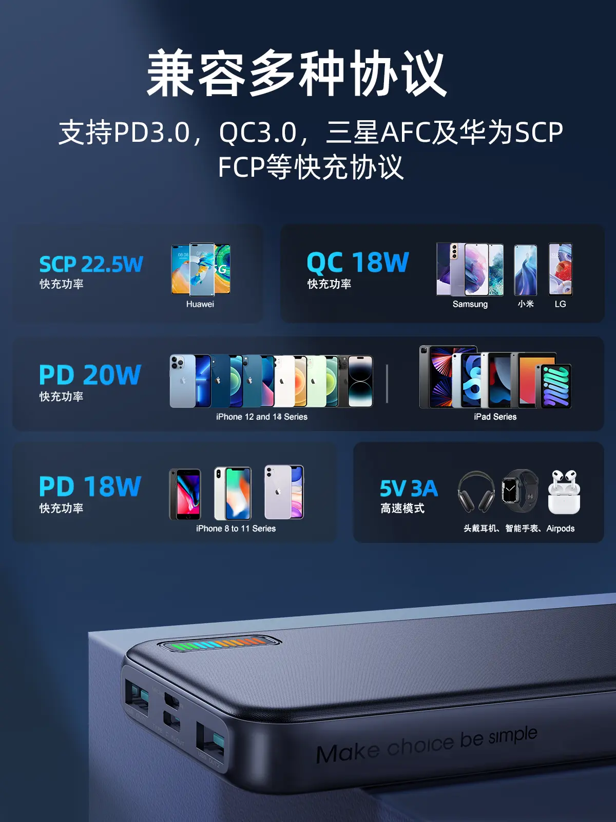 Picture of Joyroom JR-QP194 Dazzling Series 22.5W High Speed Charging 10000mAh Power Bank - Black - Black