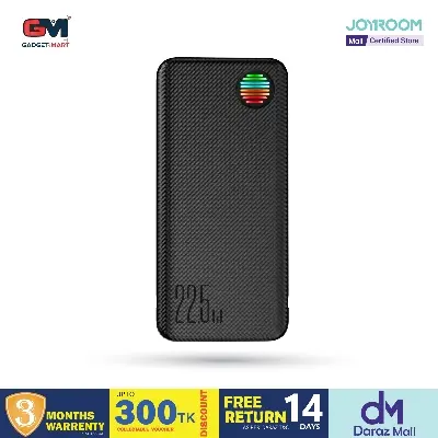 Picture of Joyroom JR-L015 22.5W Power Bank with Dual Cables & Troch Light 20000mAh Big Capacity External Charging Battery - Black