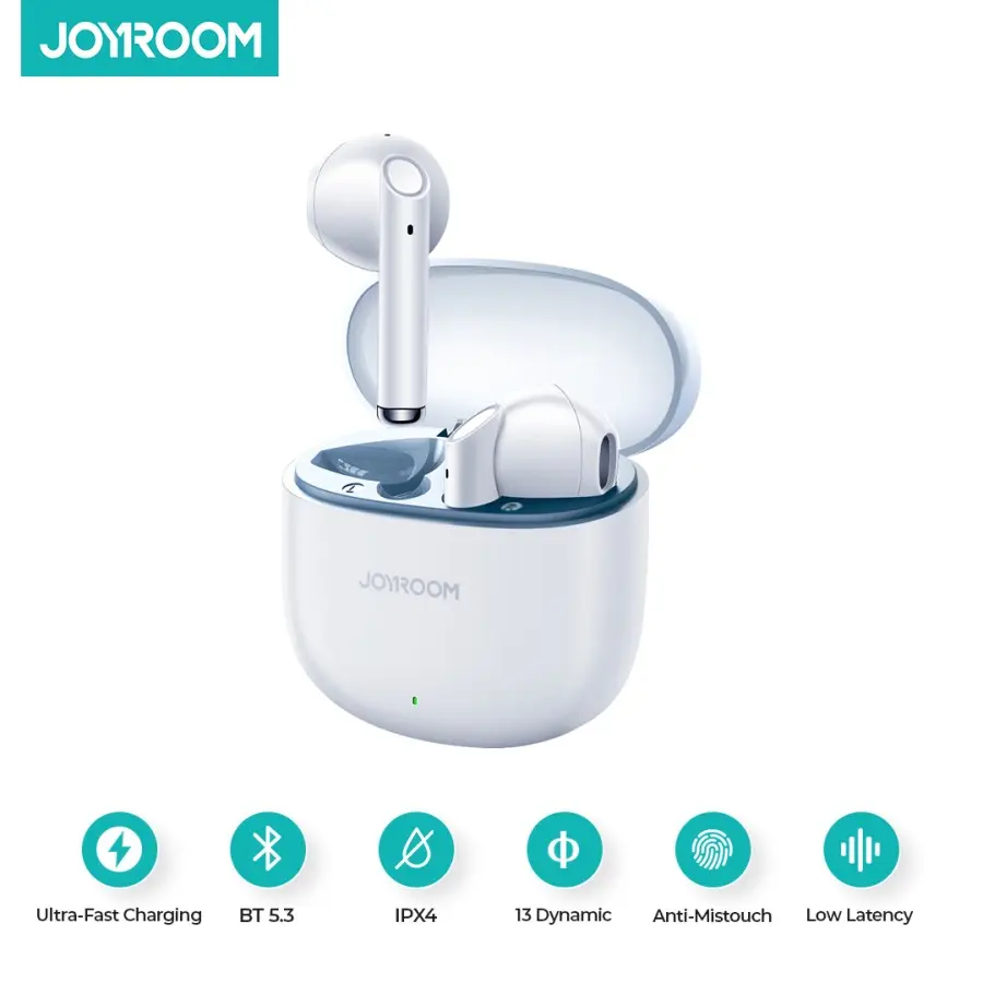 Picture of JOYROOM JR-PB2 Jpods Series TWS Half In-ear Bluetooth Wireless Earphone - White - White