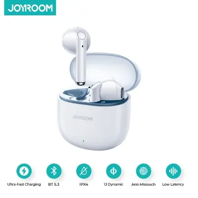 Picture of JOYROOM JR-PB2 Jpods Series TWS Half In-ear Bluetooth Wireless Earphone - White - White