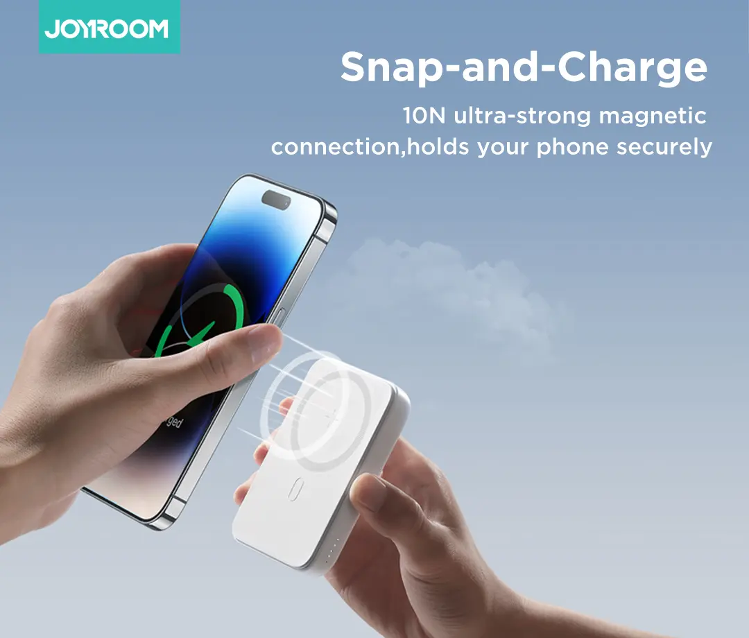 Picture of Joyroom JR-W020 New Upgrade 20W More Small & Mini PD Magnetic Wireless Power bank 10000mAh - Black - Black