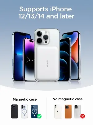 Picture of Joyroom JR-W020 New Upgrade 20W More Small & Mini PD Magnetic Wireless Power bank 10000mAh - Black - Black