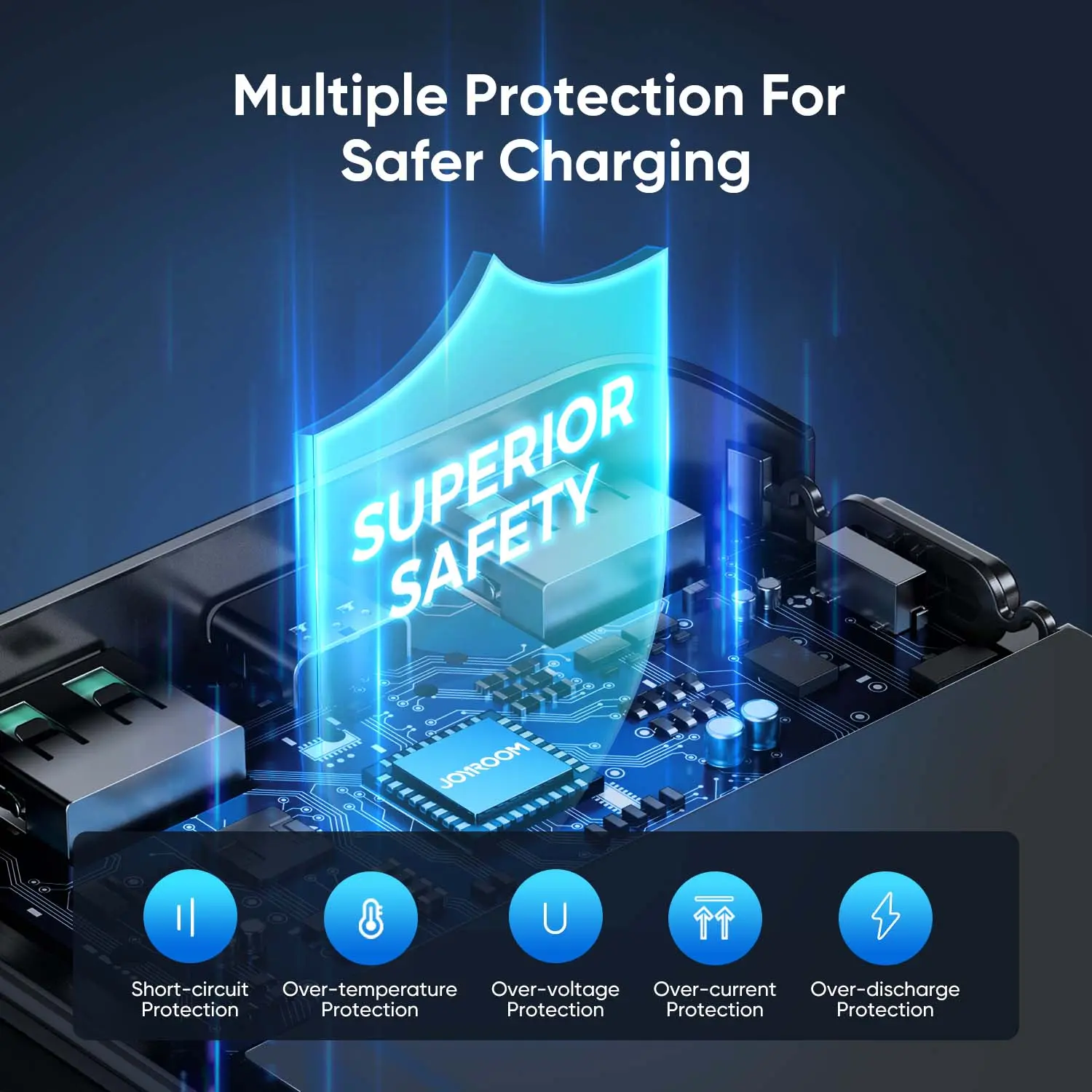 Picture of Joyroom JR-QP193 Super Fast 22.5W Power Bank 30000mAh-Black - Black