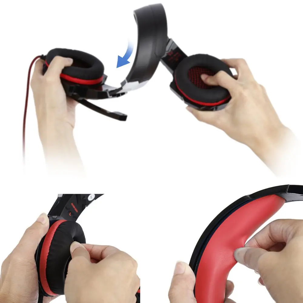 Picture of Kotion Each G9000 Over-Ear Gaming Headset 3.5mm Game Headphone Earphone with Microphone - Red - Red