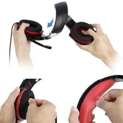 Picture of Kotion Each G9000 Over-Ear Gaming Headset 3.5mm Game Headphone Earphone with Microphone - Red - Red