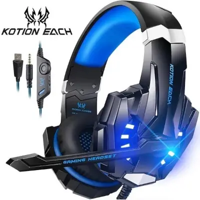 Picture of KOTION EACH G9000 3.5Mm Noise Reduction Gaming Headset Replacement For PC & Laptop with RGB Light - Blue - Blue