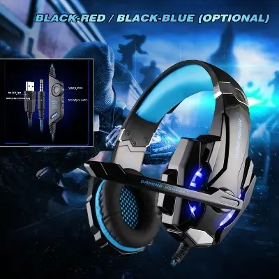 Picture of KOTION EACH G9000 3.5Mm Noise Reduction Gaming Headset Replacement For PC & Laptop with RGB Light - Blue - Blue