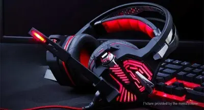 Picture of KOTION EACH GS100 Gaming Headphones With Microphone Deep Bass Stereo USB 7.1 Surround Sound Headsets Mic - Red - Red