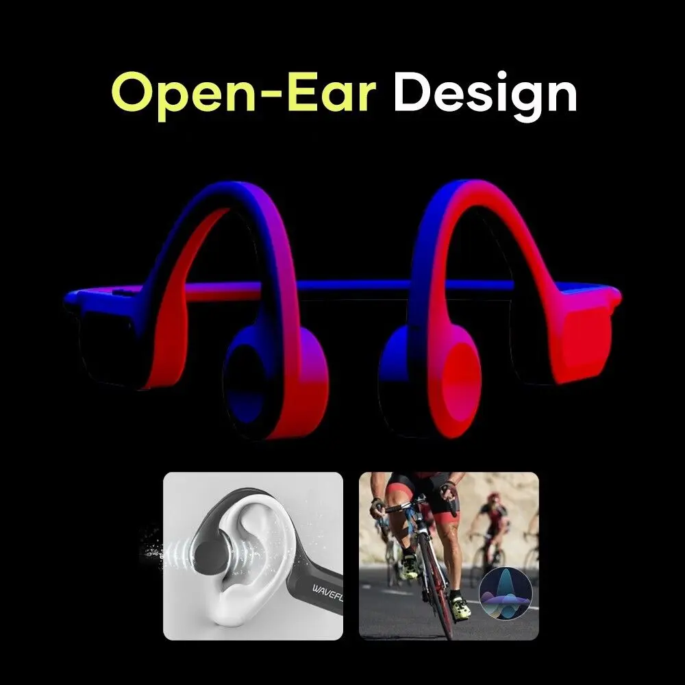 Picture of Wavefun Move Bluetooth Earphone Wireless Bone Conduction Headphones Earbuds - Black