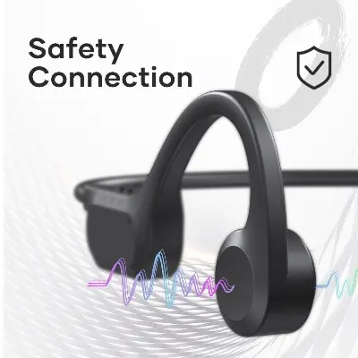 Picture of Wavefun Move Bluetooth Earphone Wireless Bone Conduction Headphones Earbuds - Black