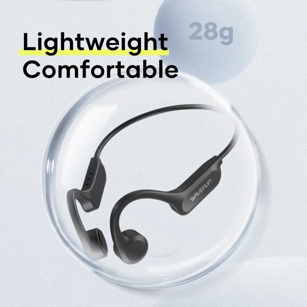 Picture of Wavefun Move Bluetooth Earphone Wireless Bone Conduction Headphones Earbuds - Black