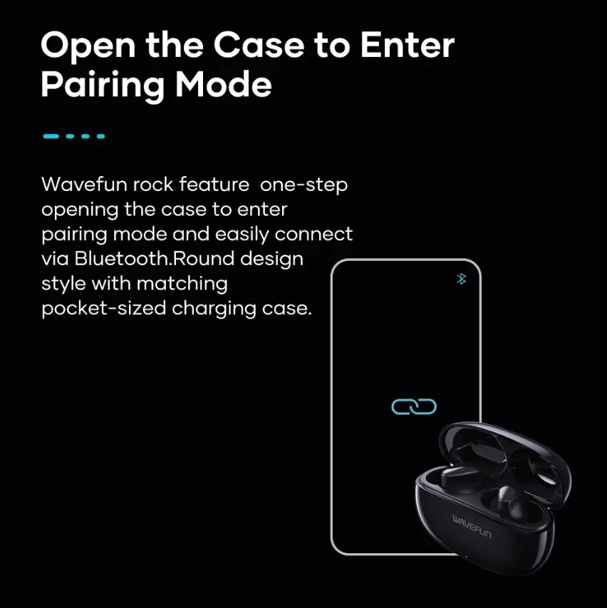 Picture of Wavefun Rock Wireless Earbuds - Black - Black