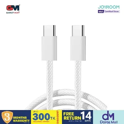 Picture of Joyroom (S-A45) Ben Series Braided 60W Fast Charging Data Cable (Type-C to Type-C) 1m-White - White
