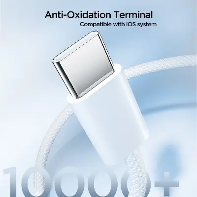 Picture of Joyroom (S-A45) Ben Series Braided 60W Fast Charging Data Cable (Type-C to Type-C) 1m-White - White
