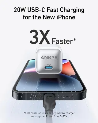 Picture of Anker Nano Pro 20W PIQ 3.0 Fast Charger  - White - White