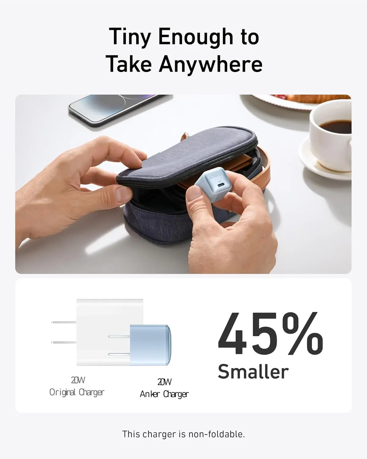 Picture of Anker Nano Pro 20W PIQ 3.0 Fast Charger  - White - White