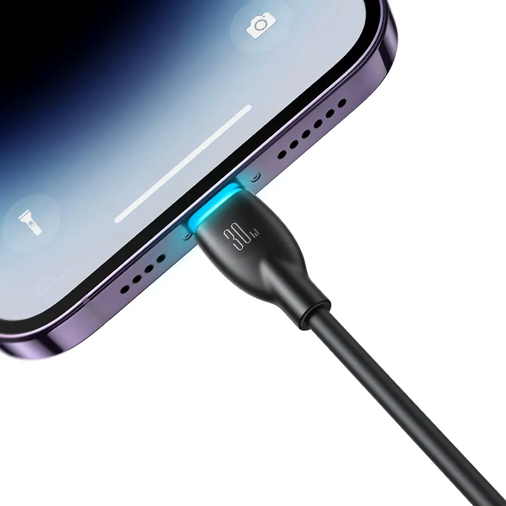 Picture of Joyroom S-A30 Star-Ring Series 3A Fast Charging Data Cable (USB-A to Lightning) For iPhone - 1m-Black - Black
