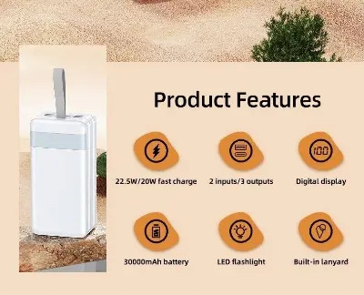 Picture of Remax RPP-291 80000mAh Big Capacity PD QC Fast Charging Camping Power Bank - White