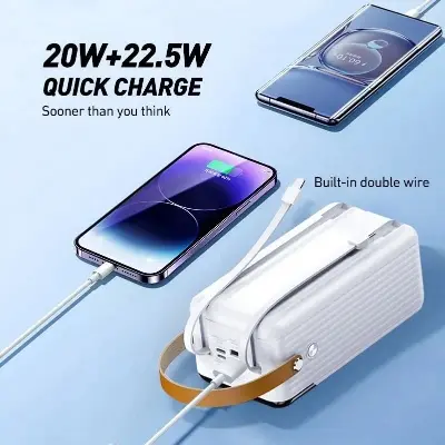 Picture of Remax RPP-565 PD 22.5W 60000mAh Fast Charging Large Capacity Power bank - White