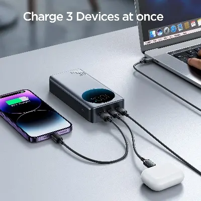 Picture of Joyroom JR-PBF04 65W Digital Display 20000mAh Fast Charging Power Bank - Black - Black