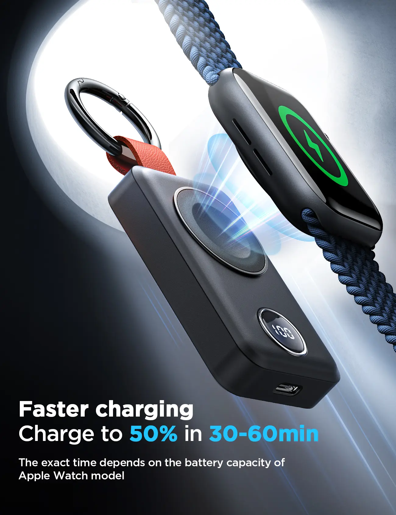 Picture of Joyroom JR-WQW01 2000mAh Portable Wireless Charger Power bank for Apple Watch - Black - Black