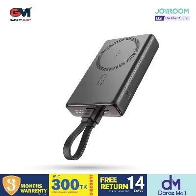 Picture of Joyroom JR-PBM01 magnetic 10000mAh 20W with stand + Lightning cable - USB-C - black - Black