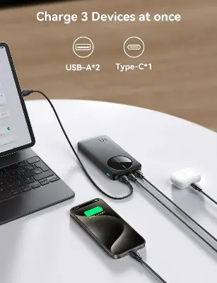 Picture of JOYROOM JR-PBF12 LED Monitor 2.4A 10000mAh Power Bank - Black - Black