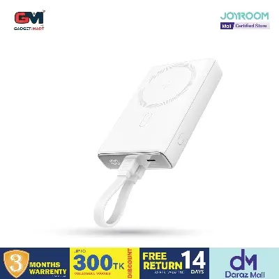 Picture of JOYROOM JR-PBM01 20W Power Bank 10000mAh with Built-in Cable&Kickstand - White - White