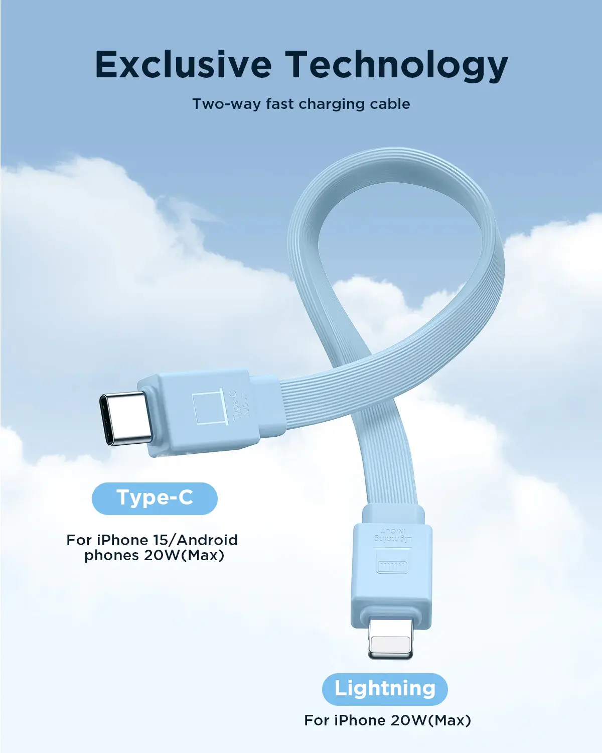 Picture of JOYROOM JR-PBM01 20W Power Bank 10000mAh with Built-in Cable&Kickstand - White - White