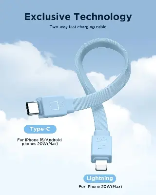 Picture of JOYROOM JR-PBM01 20W Power Bank 10000mAh with Built-in Cable&Kickstand - White - White