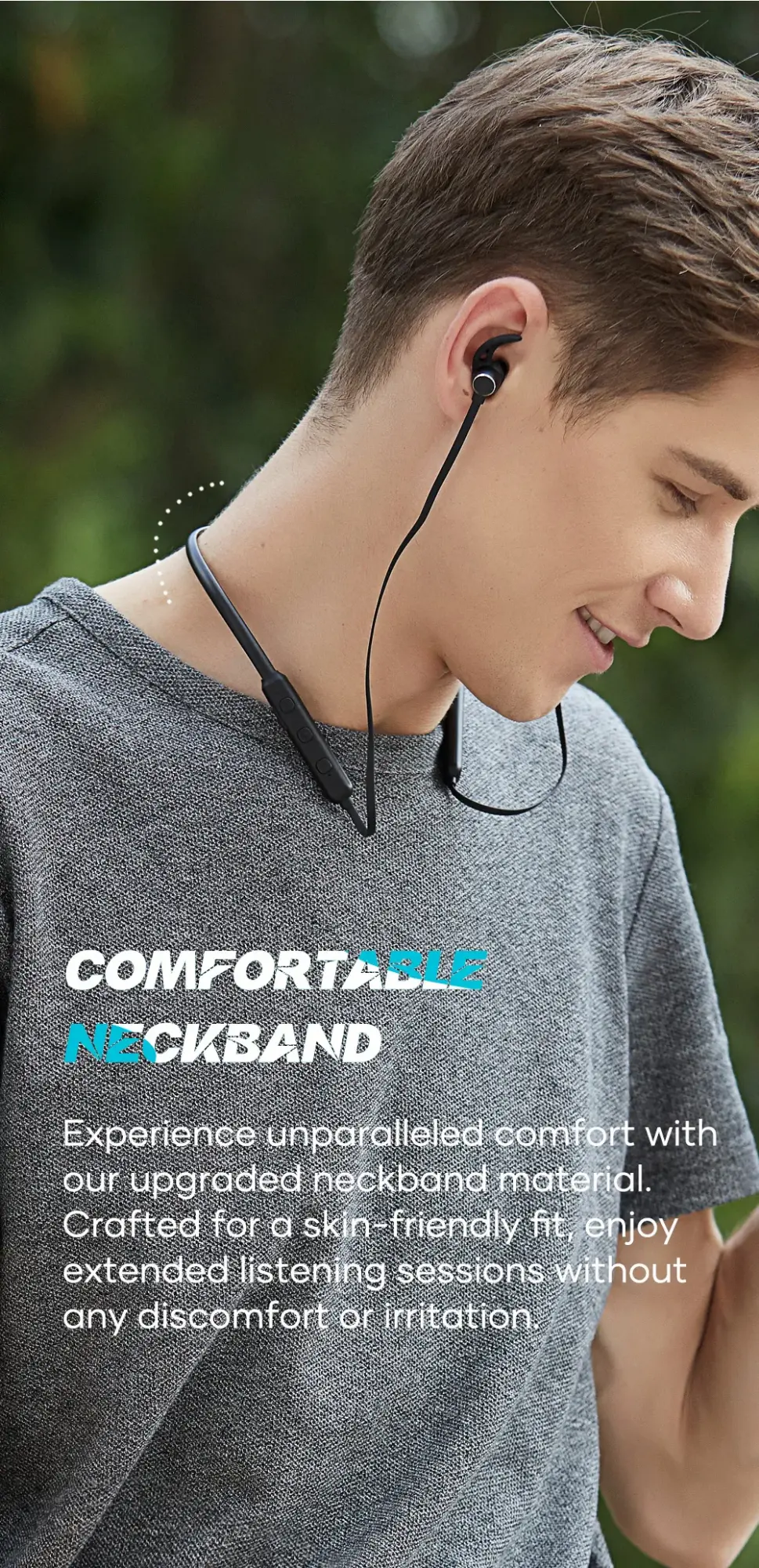 Picture of Wavefun Flex Pro 2024 Quick Charging Neckband Bluetooth Headphones V5.3 Earbuds Type C Music and Gaming Dual Mode TWS Group Mode Wireless Headphones Stereo Headset for Phone Xiaomi iPhone Android - Black