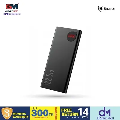 Picture of Baseus 22.5W Adaman 20000mAh Power Bank Quick Charge 4.0 + Supercharge – Black - Black