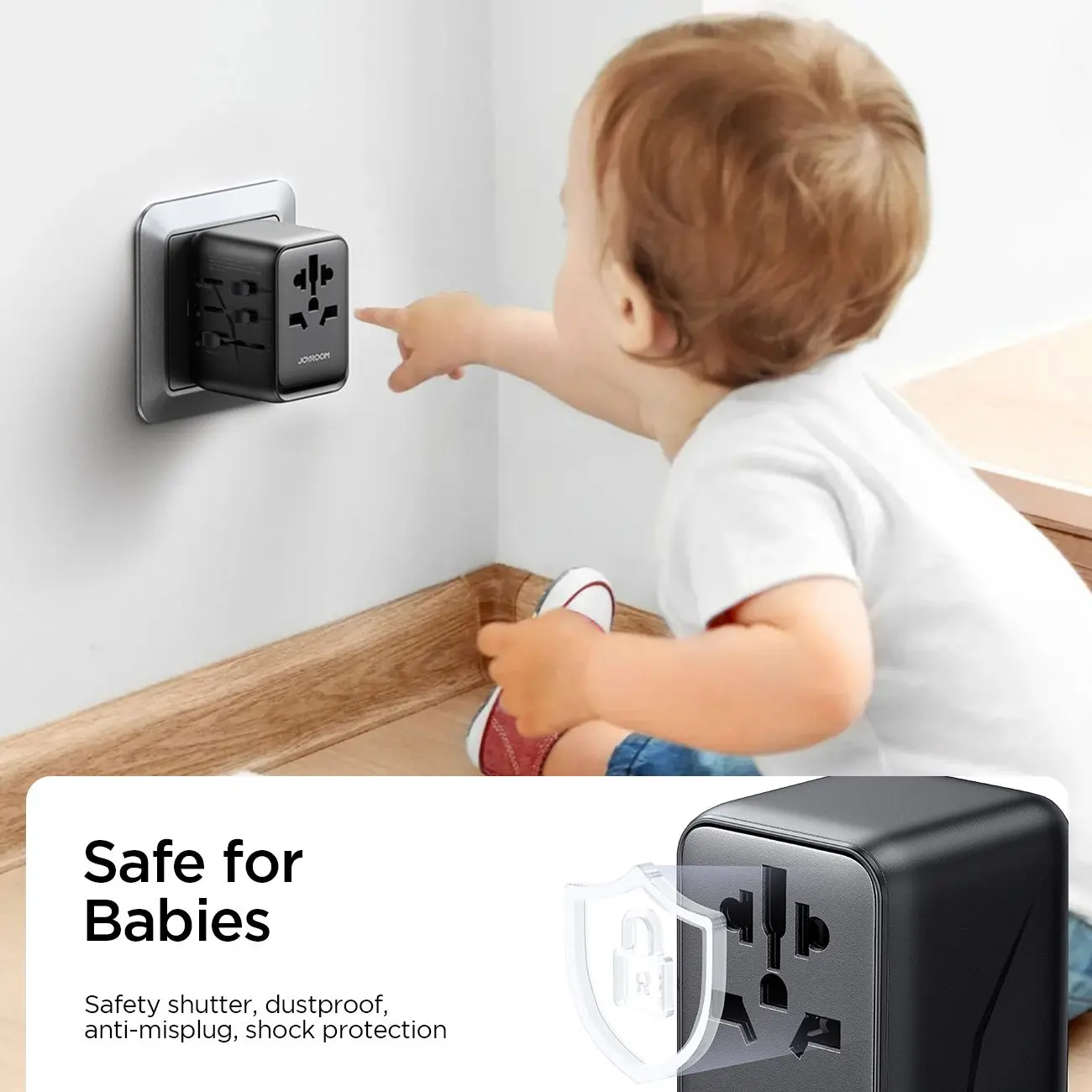 Picture of Joyroom JR-TCW01 Universal Travel Adapter-Black - Black