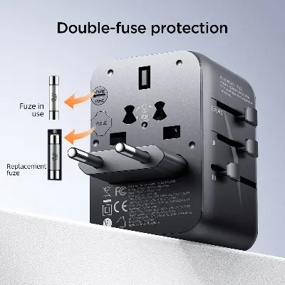 Picture of Joyroom JR-TCW01 Universal Travel Adapter-Black - Black