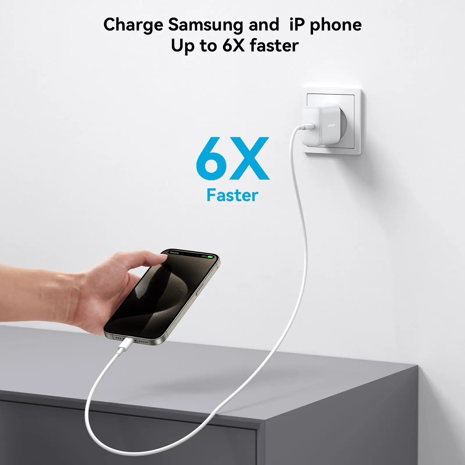 Picture of Joyroom JR-TCF24 PD 30W Charger With Type-C to Type-C Cable 1m - White - White