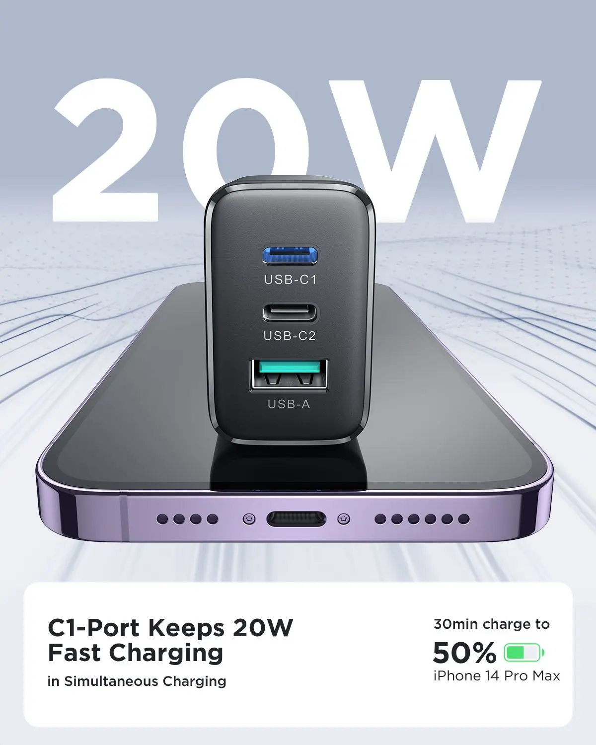 Picture of Joyroom JR-TCF10 32W 2C1A Fast Charger  (EU) -Black - Black