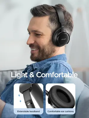 Picture of Joyroom JR-OH1 Bluetooth Headset with Noise Cancelling Microphone - Black - Black