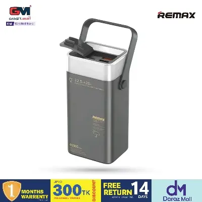 Picture of Remax RPP-596 Fluorite Series 40000mAh 20W+22.5W PD+QC Outdoor Colorful LED Fast Charging Power Bank - Grey