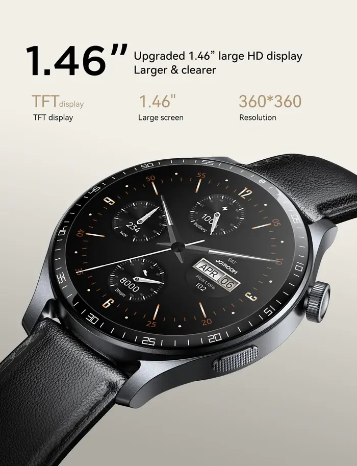 Picture of JOYROOM JR-FC2 Pro Classic Series Smart Watch (Answer/ Make Call) - (2 Type Belt) - Black