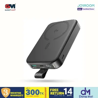 Picture of JOYROOM JR-PBM11 Qi2 Technologys 10000mAh 22.5W Magnetic Power Bank Kickstand Wireless Charger - Black