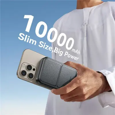 Picture of JOYROOM JR-PBM11 Qi2 Technologys 10000mAh 22.5W Magnetic Power Bank Kickstand Wireless Charger - Black